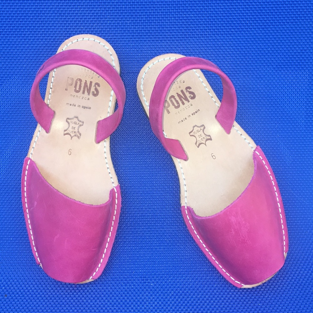 PONS Avarcas Menorca Pink & Tan Slingback Sandals